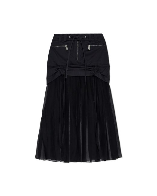 Dolce & Gabbana Black Skirt With Pleated Hem