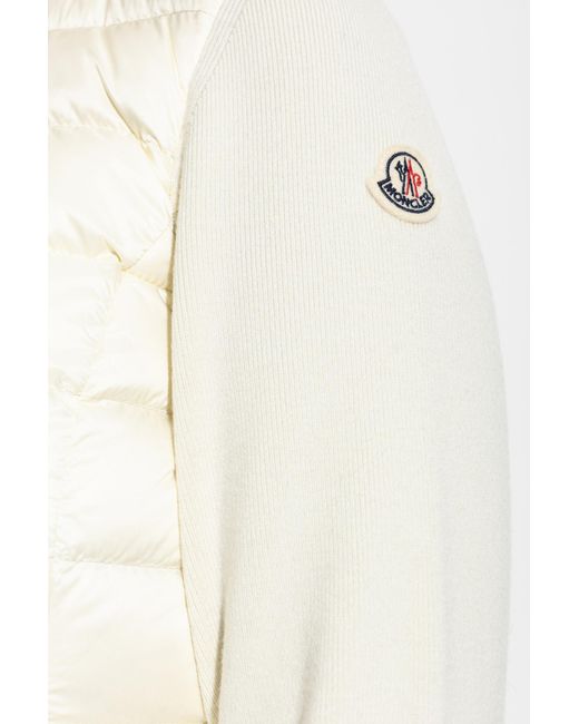 Moncler White Cardigan With Down Insert