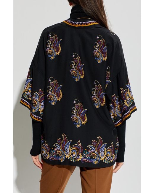 Etro Black Silk Kimono