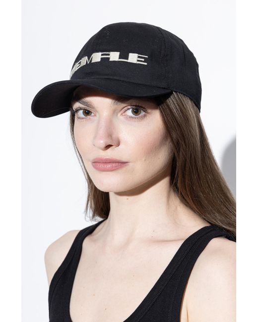 Rick Owens Black Baseball Cap