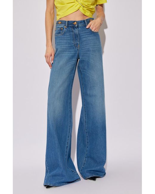 Versace Blue Jeans With Logo,