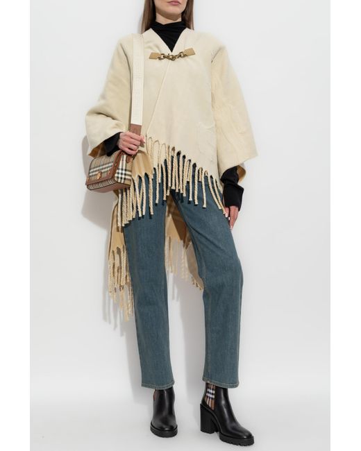 Burberry Natural Wool Poncho 'Tbar'