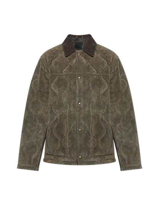 AllSaints Green Suede Jacket Dakota for men