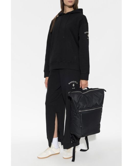 MM6 by Maison Margiela Black Sweatpants With Slits On The Legs