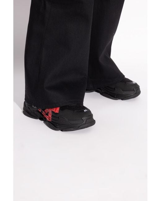 Balenciaga Red Sports Shoes "Triple S" for men