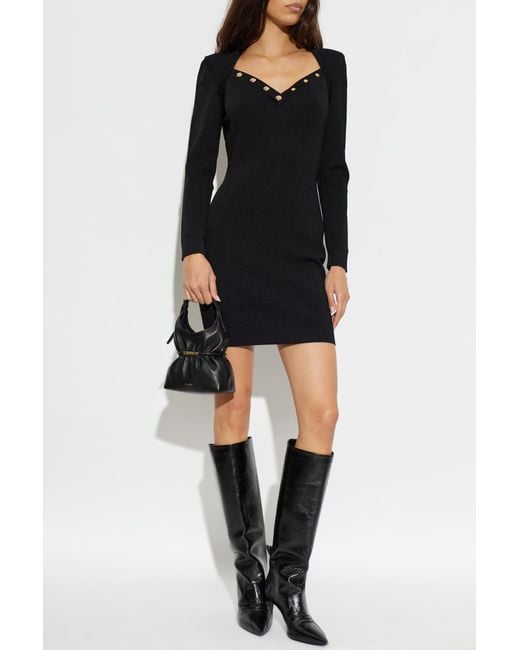 Balmain Black Dress With Shoulder Pads