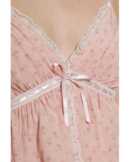 LoveShackFancy Pink Short Top 'Nicoleta'