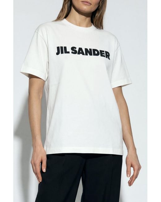 Jil Sander White T-Shirt With Printed Logo