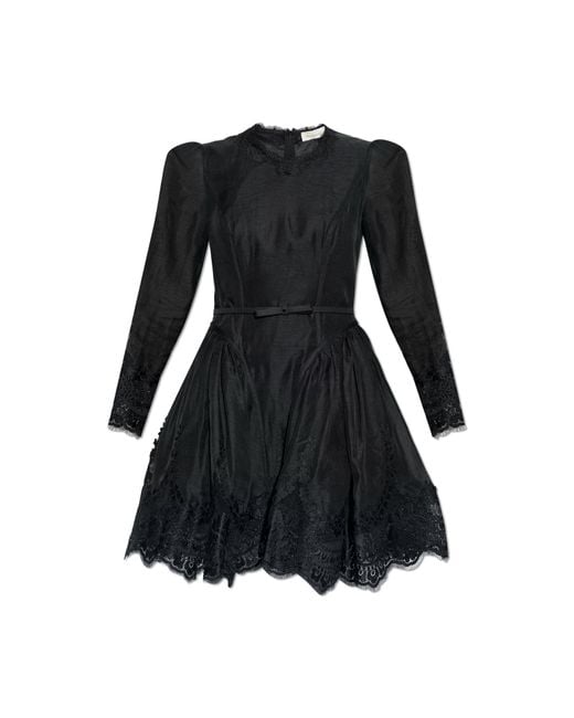 Zimmermann Dress With Lace Inserts in Black | Lyst Zimmermann Dress With Lace Inserts in Black | Lyst