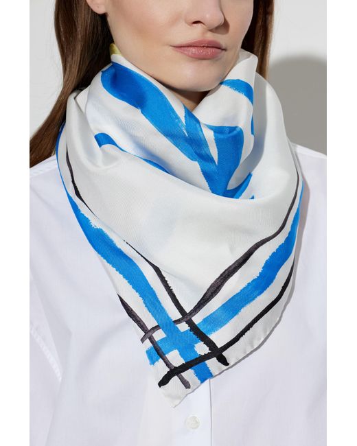Marni Blue Silk Scarf