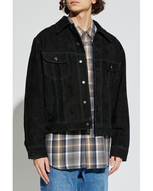 Studio Nicholson Black "Boston" Suede Jacket for men