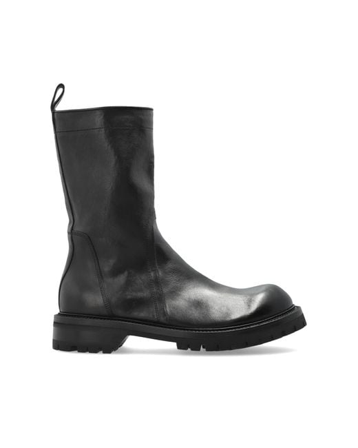 Rick Owens Black Leather Shoes for men