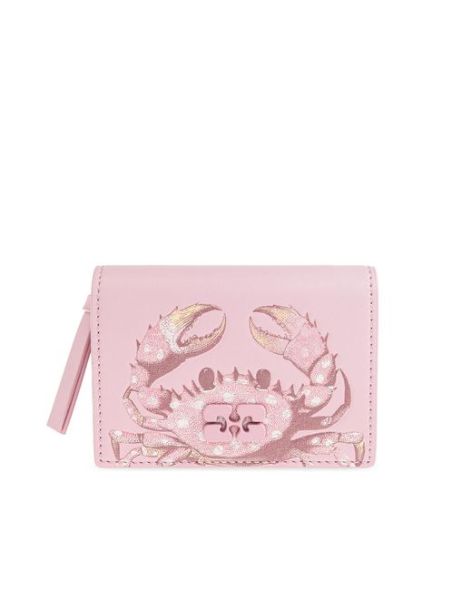 Ganni Pink Wallet With Print