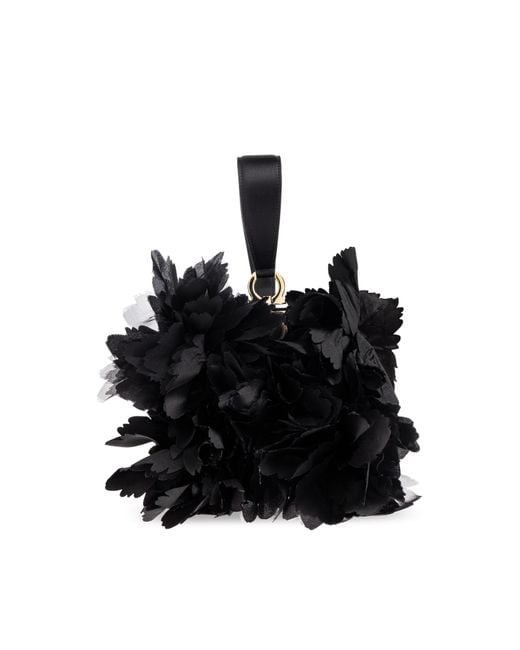 Ferragamo Black Handbag With Applications,