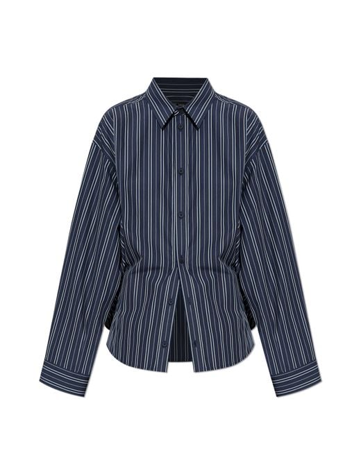 Balenciaga Blue Shirt With Striped Pattern