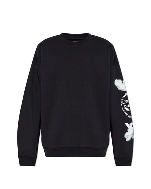 Y-3 Black Sweatshirt With Print, for men