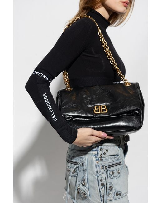 Balenciaga Black 'Monaco' Shoulder Bag