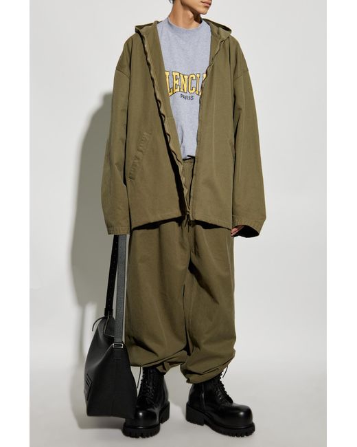 Balenciaga Green Hooded Jacket for men