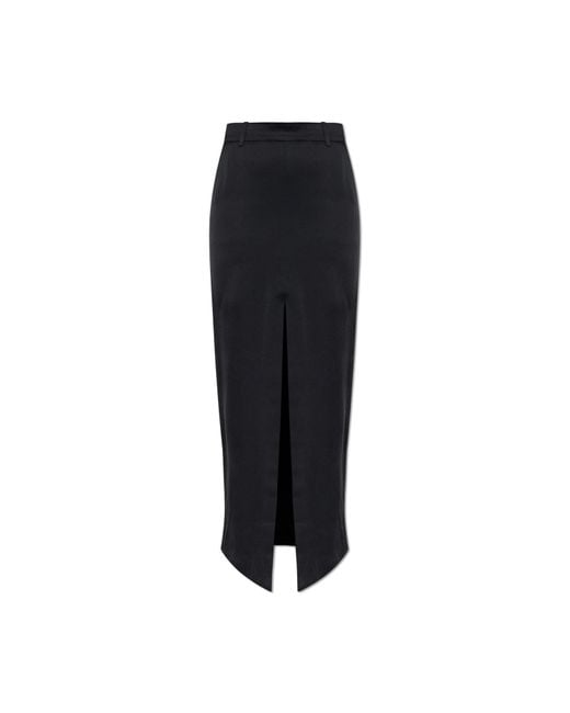 Tom Ford Black Satin Skirt With Slit