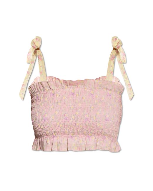 LoveShackFancy Pink Top 'Corbin'