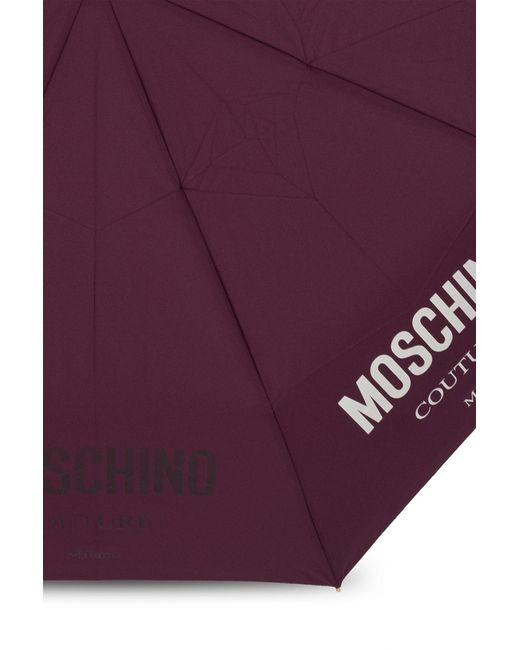 Moschino Purple Umbrella With Logo,