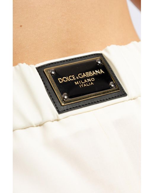 Dolce & Gabbana White High-Waisted Pants