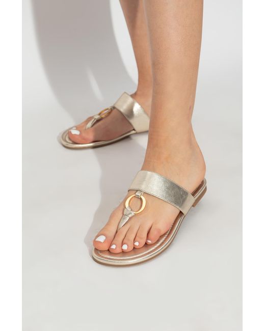 Odissi White Leather Flip-Flops