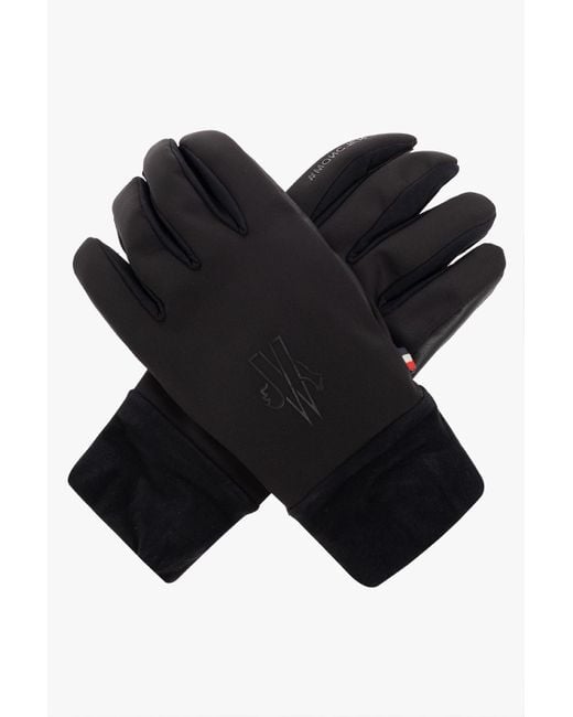 3 MONCLER GRENOBLE Black Gloves With Logo