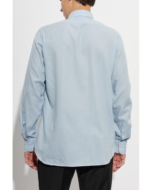 Paul & Shark Blue Checked Pattern Shirt for men