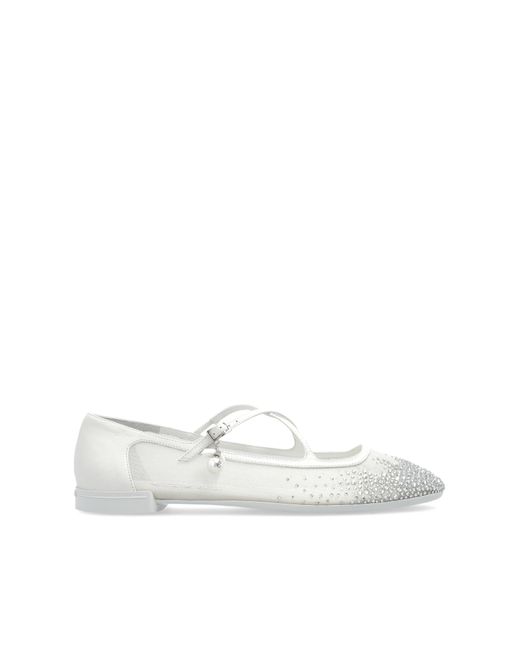 Jimmy Choo White Ballet Flats 'Eleri'