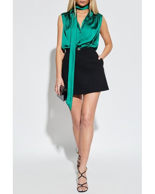 Versace Black Short Skirt With Appliqué