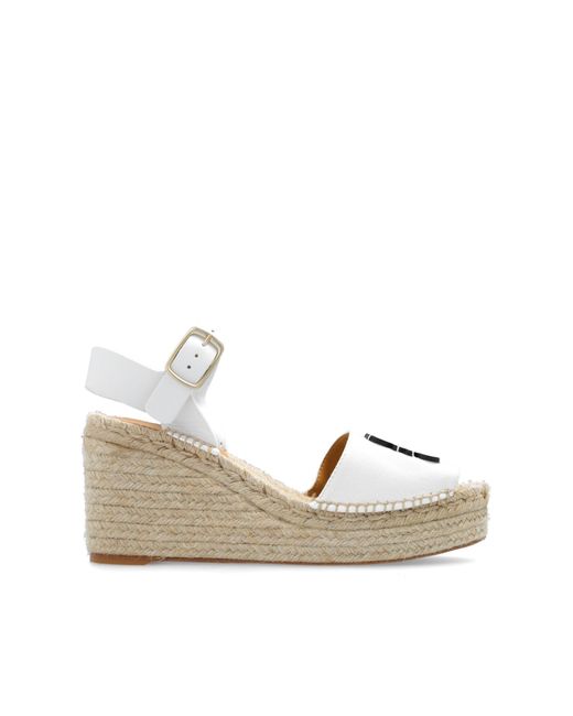 Loewe White Wedge Sandals