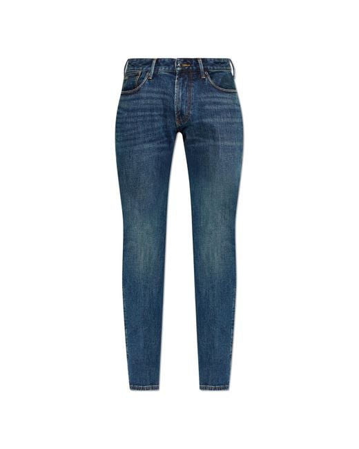 Emporio Armani Blue Jeans With Tapered Legs for men