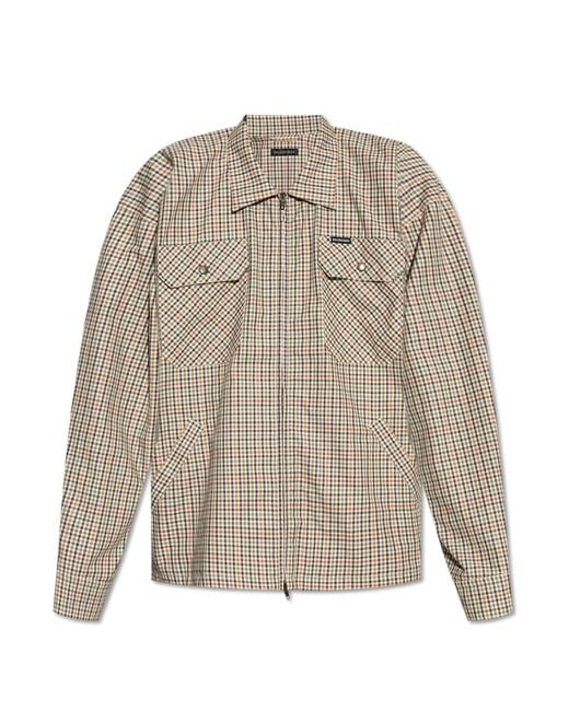 Balenciaga Natural Jacket With A Check Pattern for men