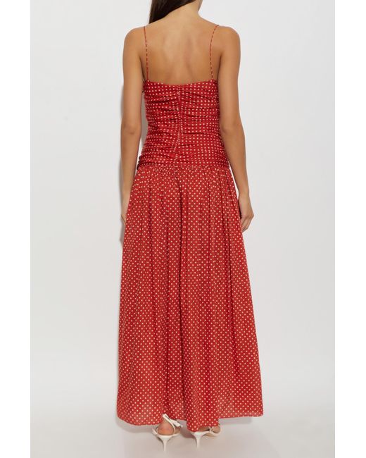 Matteau Red Dress With Polka Dot Pattern