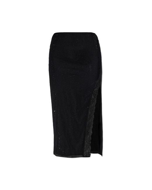 Self-Portrait Black Skirt With Shimmering Appliqués