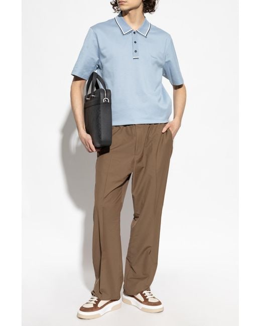 Ferragamo Blue Polo With Logo for men
