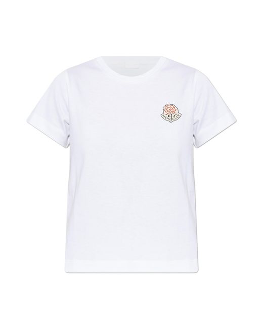 Moncler White T-Shirt With Logo