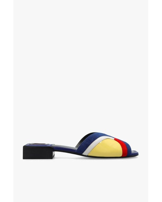 Tory Burch Blue 'marquetry' Slides