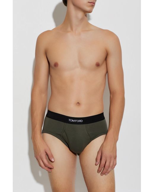 Tom Ford Black Two-Pack Of Cotton Briefs With Logo for men