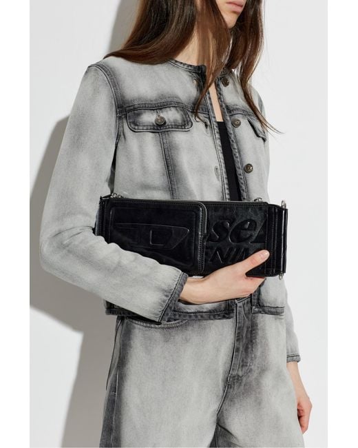 DIESEL Black 'Flag-D Shoulder' Shoulder Bag