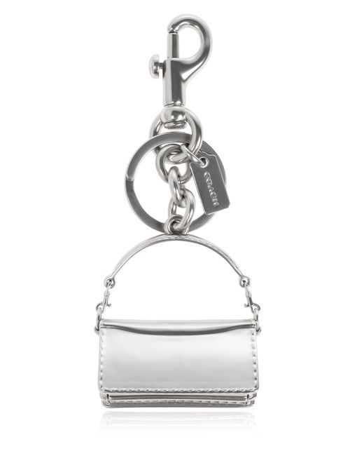 COACH White Brass Keychain