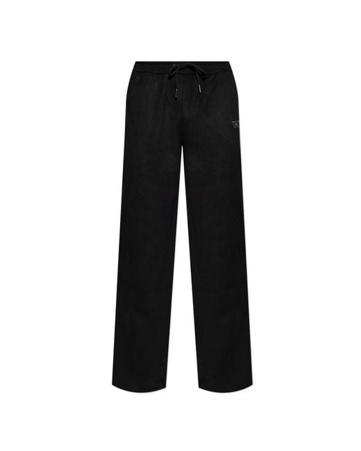 M I S B H V Black Suede-Effect Trousers for men