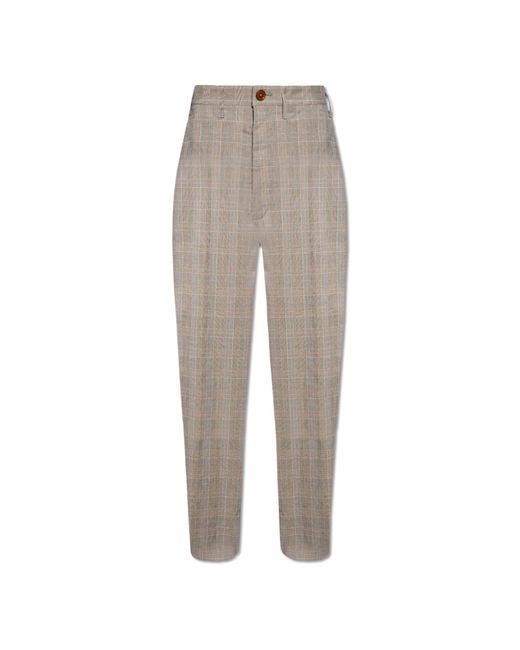 Vivienne Westwood Natural 'cruise' Checked Trousers, for men