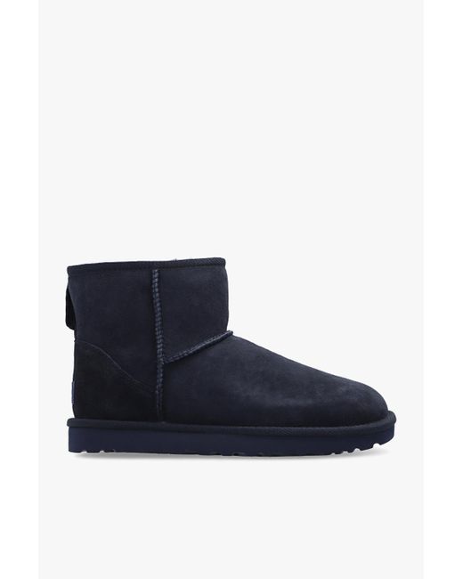 UGG Suede 'w Classic Mini Ii' Snow Boots in Navy Blue (Blue) | Lyst UK