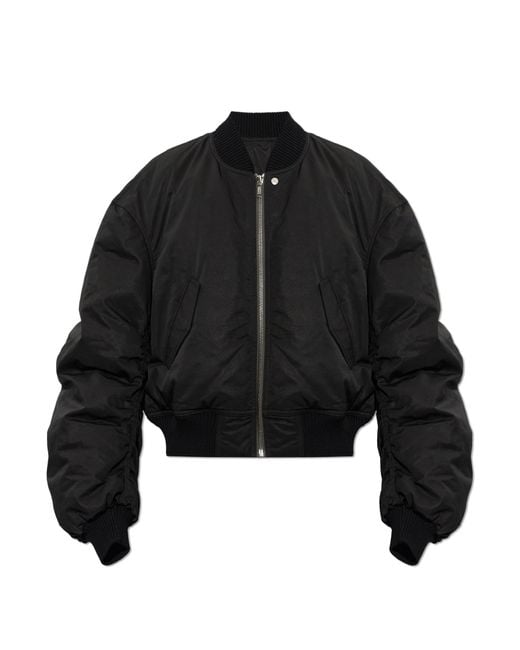 Rick Owens Black Quilted Bomber Jacket for men