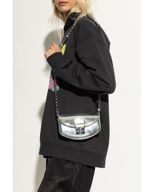 Ganni Black Shoulder Bag "Apo-G Mini"