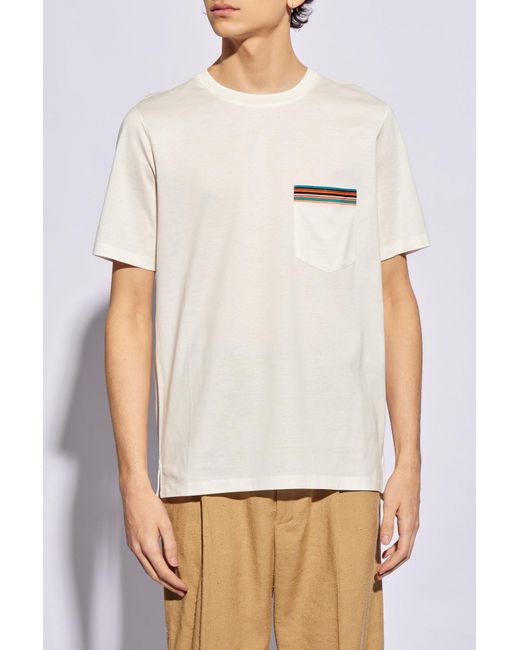 Paul Smith White T-shirt With Pocket, for men
