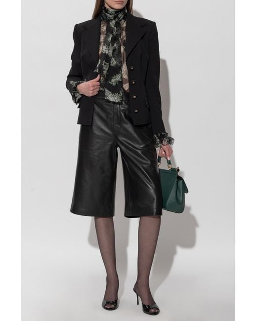 Dolce & Gabbana Black Wool Blazer With Notch Lapels