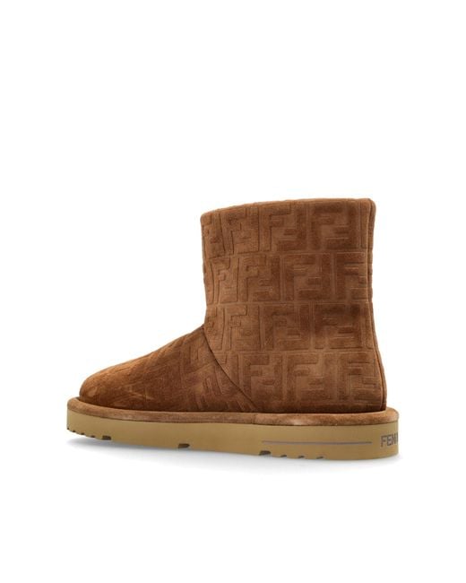 Fendi Brown Suede Snow Boots for men